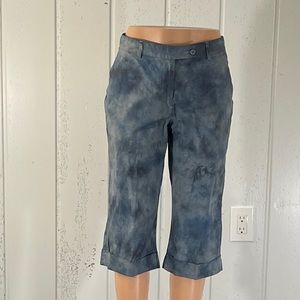 * Land's End Women's Tie Dye Cuffed Capri Pants Size 8